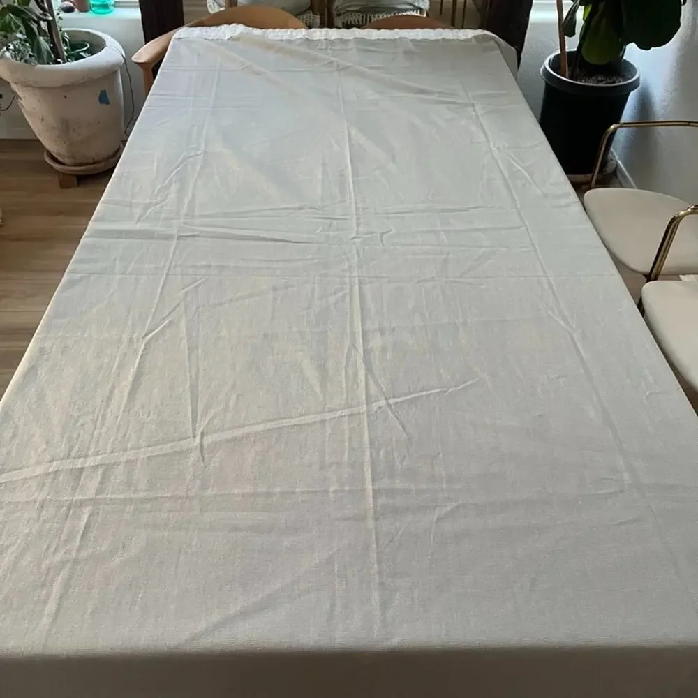 Ikea Gray Cotton Flax Blend Curtain Panels (2) 57 x 98 in Rod Pocket
